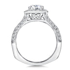 Cushion Shape Halo Diamond Engagement Ring — R9429W