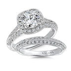 Cushion Shape Halo Diamond Engagement Ring — R9429W