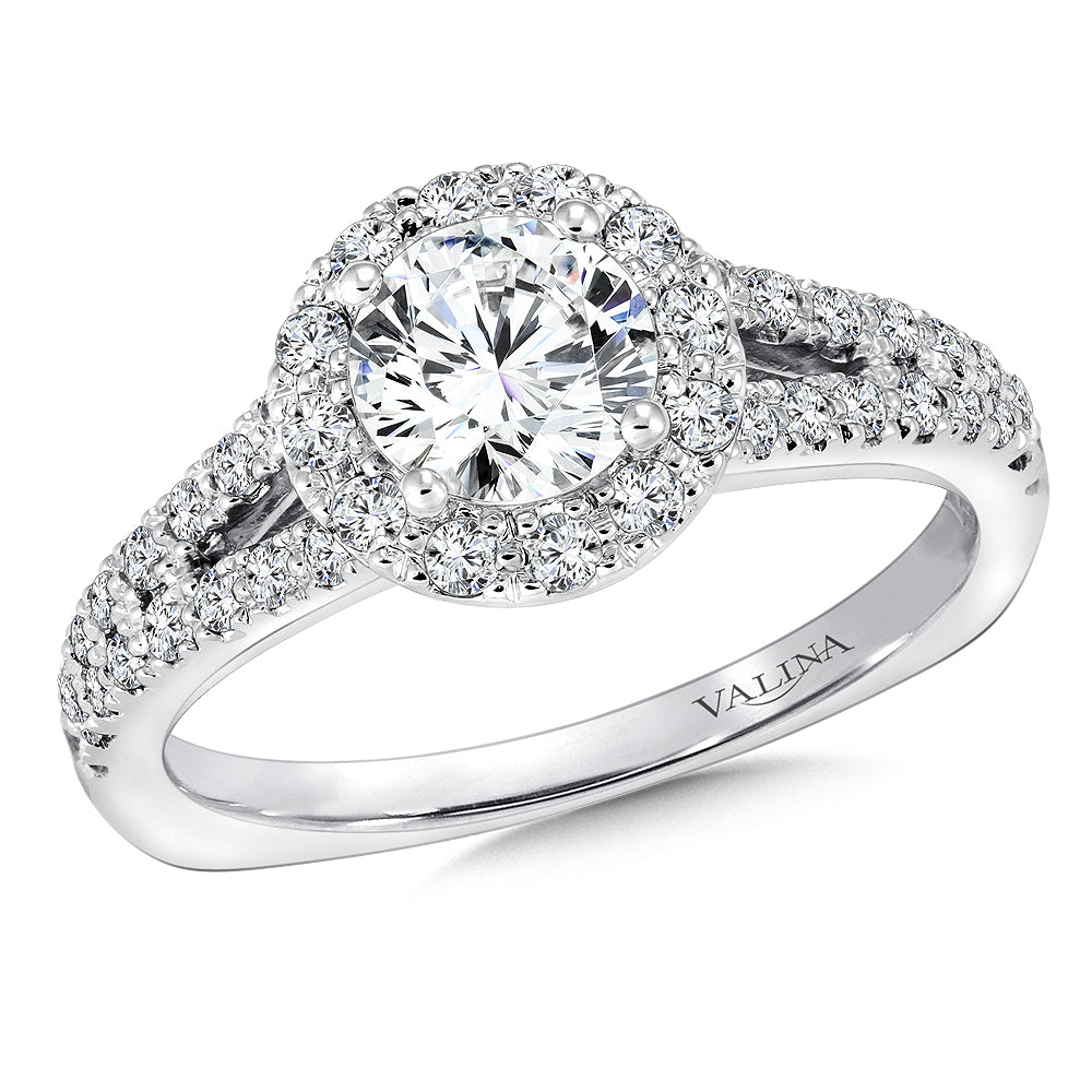 Round Halo Diamond Engagement Ring — R9434W