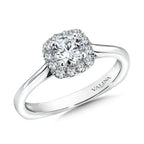 Cushion Shape Halo Diamond Engagement Ring — R9452W