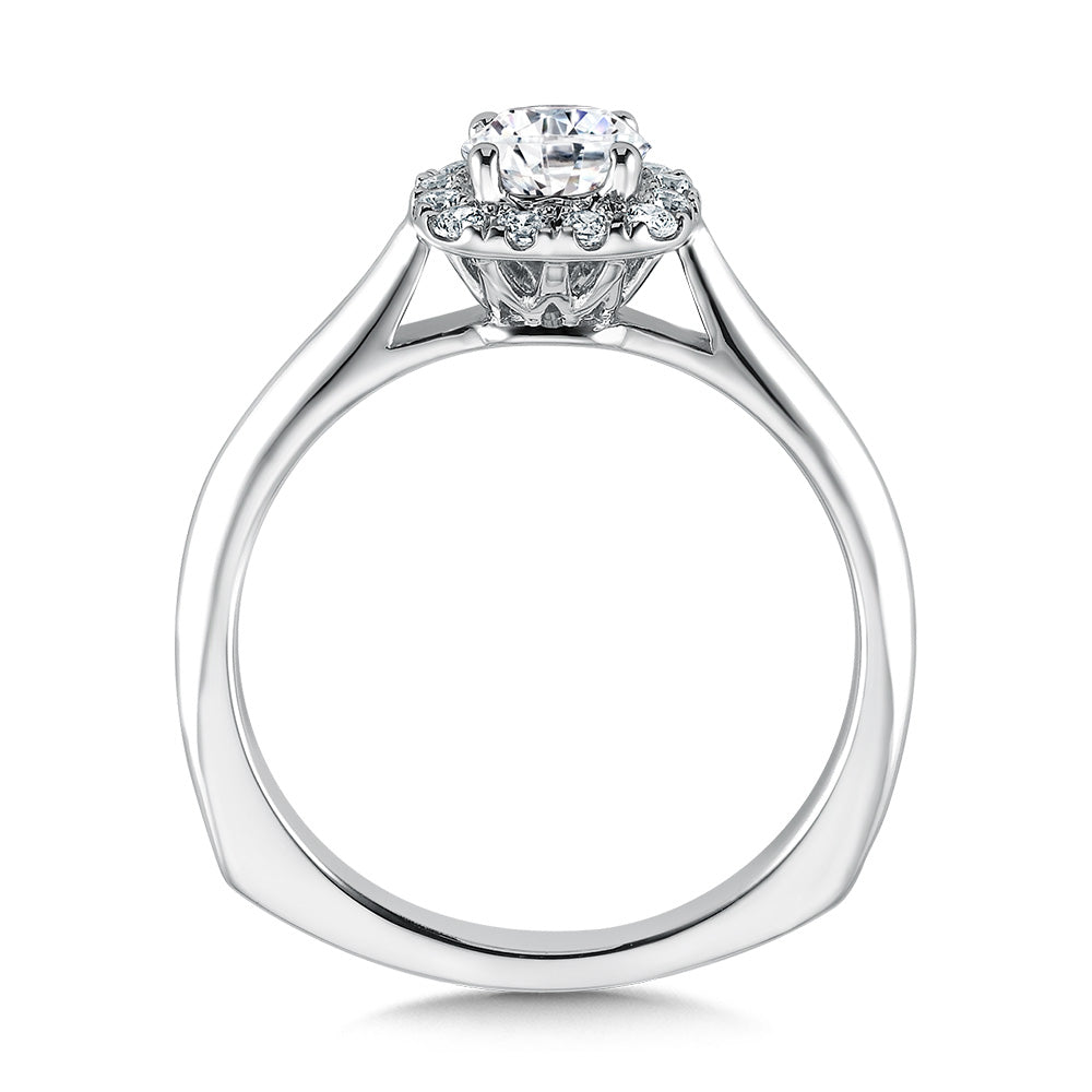 Cushion Shape Halo Diamond Engagement Ring — R9452W