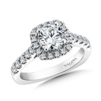 Cushion Shape Halo Diamond Engagement Ring — R9453W