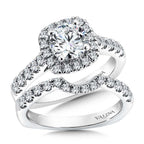 Cushion Shape Halo Diamond Engagement Ring — R9453W