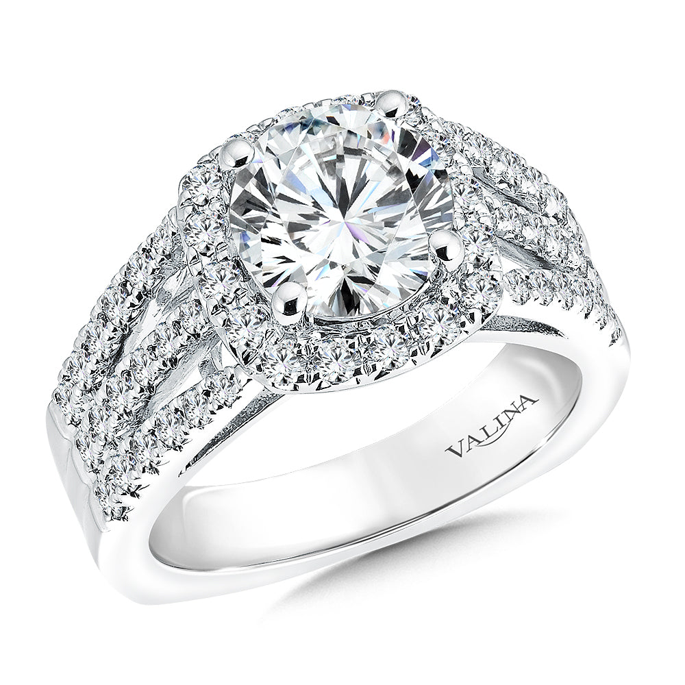 Halo Style Engagement Ring — R9504W