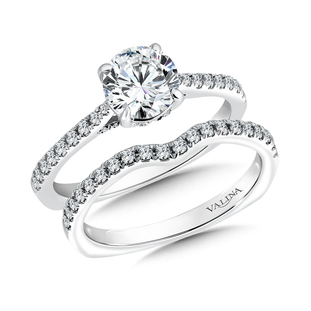 Engagement Ring With Side Stones — R9519W