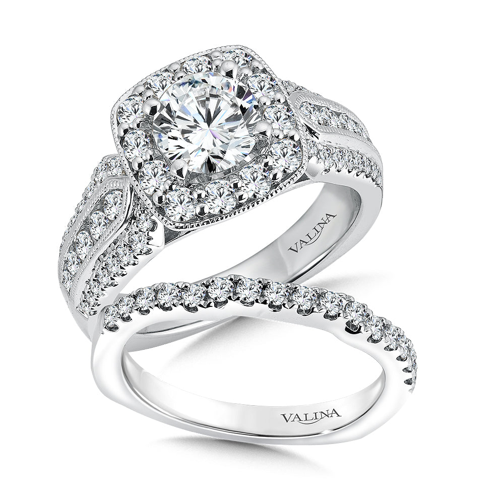 Cushion Shape Halo Engagement Ring — R9520W