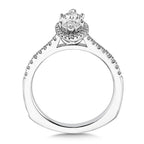 Marquise Shape Halo Engagement Ring — R9524W