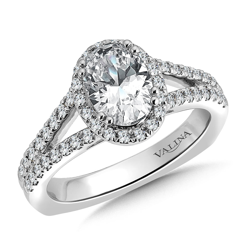 Halo Style Engagement Ring — R9535W
