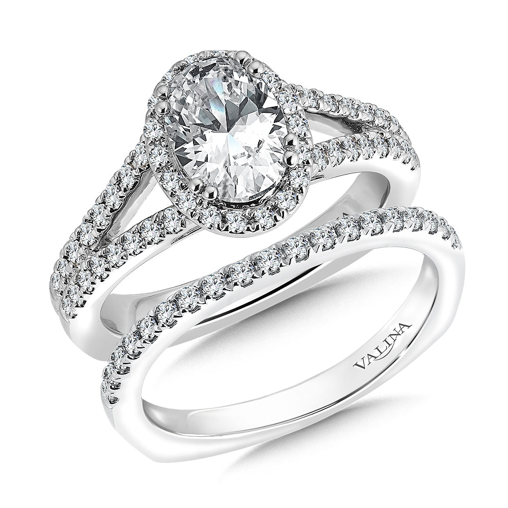Halo Style Engagement Ring — R9535W