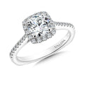 Cushion Shape Halo Diamond Engagement Ring — R9542W