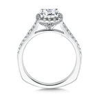 Cushion Shape Halo Diamond Engagement Ring — R9542W