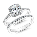 Cushion Shape Halo Diamond Engagement Ring — R9542W