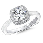Cushion Shape Halo Diamond Engagement Ring — R9641W