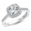 Cushion Shape Halo Diamond Engagement Ring — R9642W