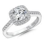 Cushion Shape Halo Diamond Engagement Ring — R9642W