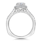 Cushion Shape Halo Diamond Engagement Ring — R9642W