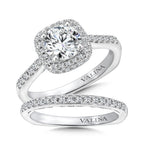 Cushion Shape Halo Diamond Engagement Ring — R9642W