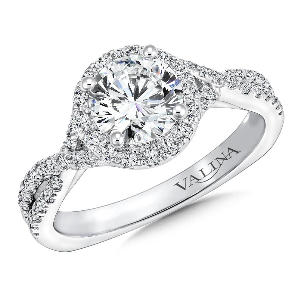 Round Halo Diamond Engagement Ring — R9654W