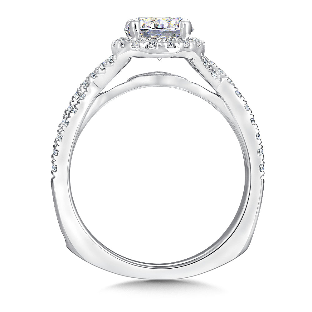 Round Halo Diamond Engagement Ring — R9654W