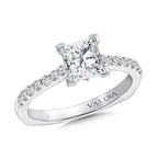 Princess-Cut Straight Diamond Engagement Ring — R9693W