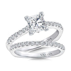 Princess-Cut Straight Diamond Engagement Ring — R9693W