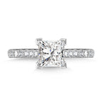 Princess-Cut Straight Diamond Engagement Ring — R9693W