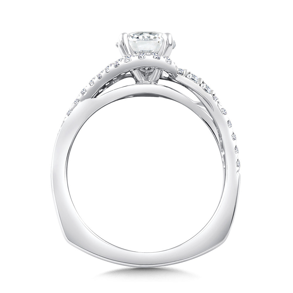 Spiral Style Diamond Engagement Ring — R9766W