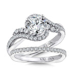 Spiral Style Diamond Engagement Ring — R9766W