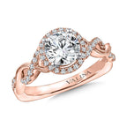 Criss Cross Diamond Halo Engagement Ring — R9773P