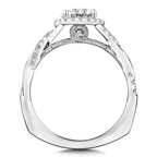 Criss Cross Diamond Halo Engagement Ring — R9773W