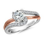 Diamond Split Shank Engagement Ring — R9883WP