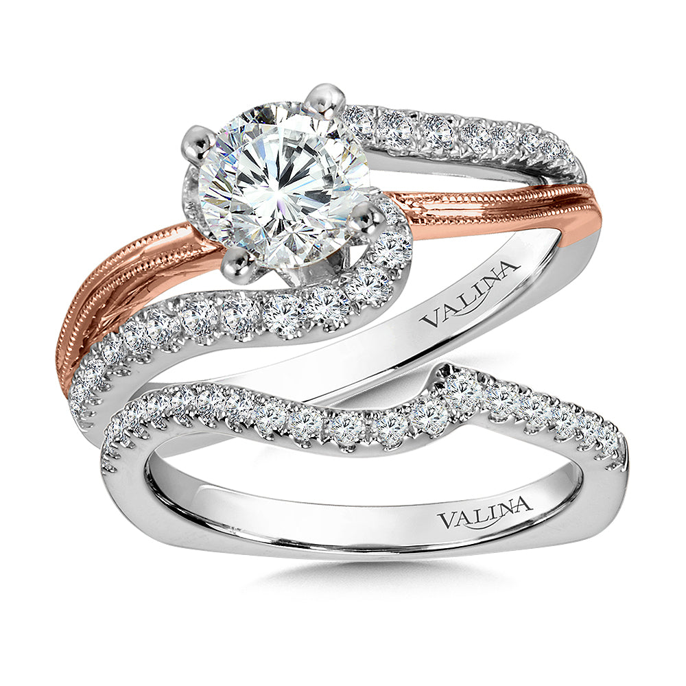 Diamond Split Shank Engagement Ring — R9883WP