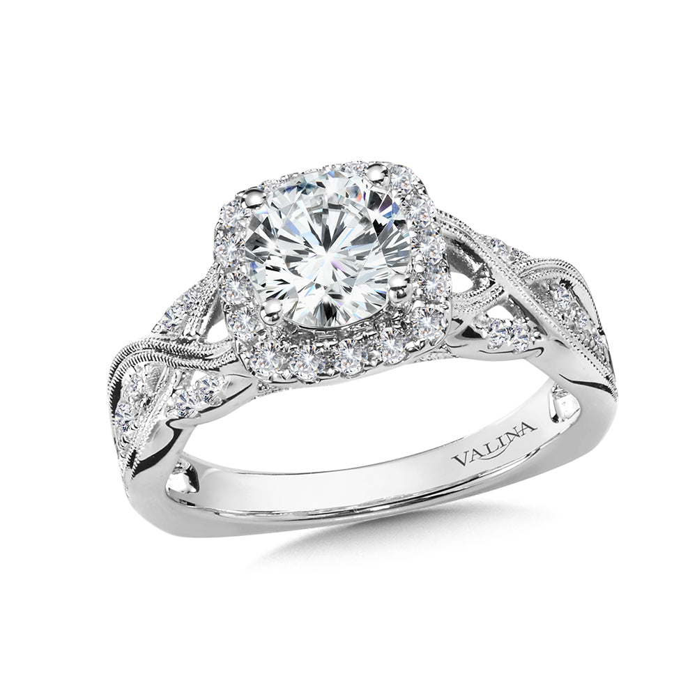 Diamond Halo Engagement Ring — R9891W