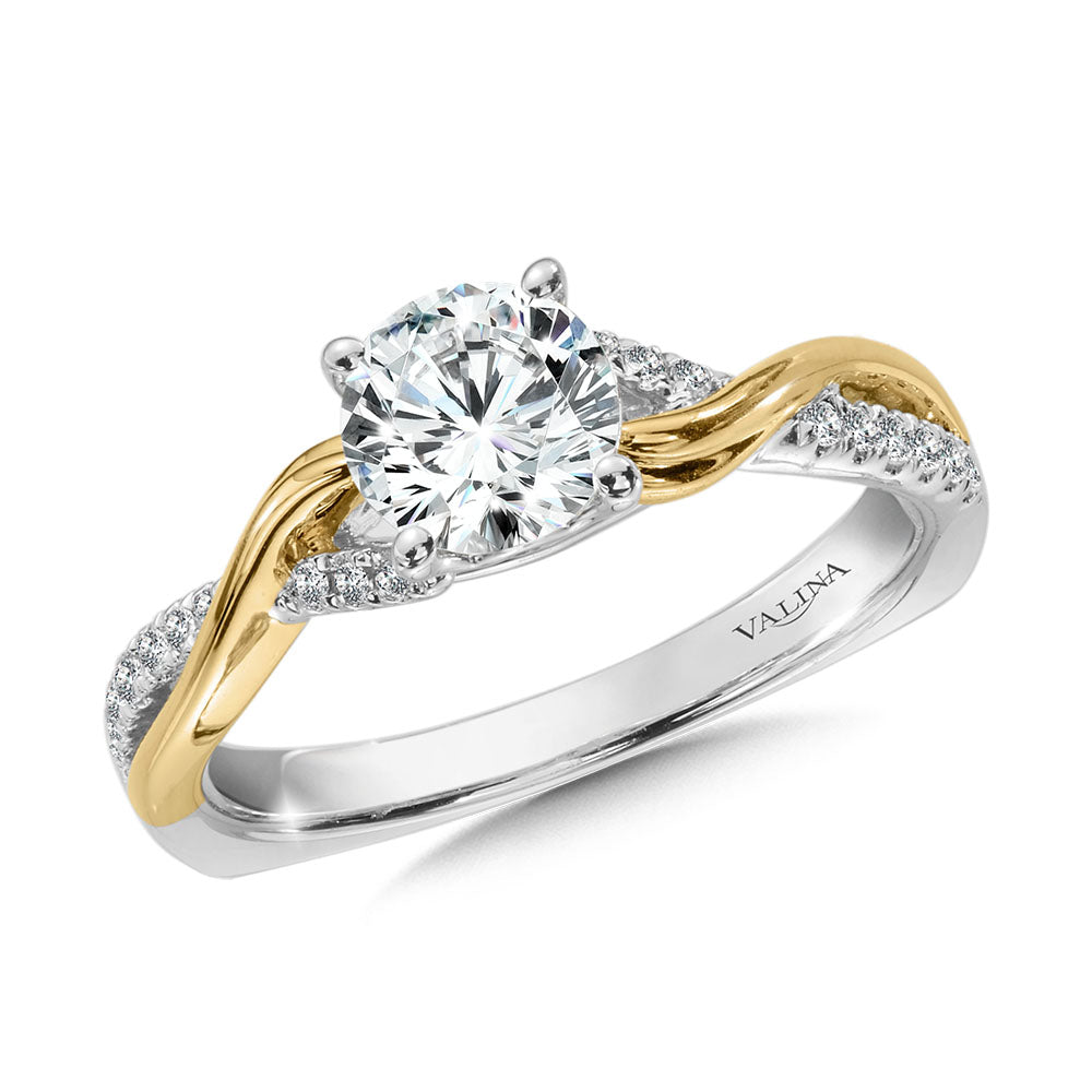 Criss Cross Diamond Engagement Ring — R9895WY