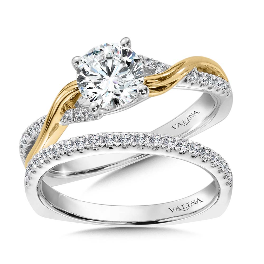 Criss Cross Diamond Engagement Ring — R9895WY