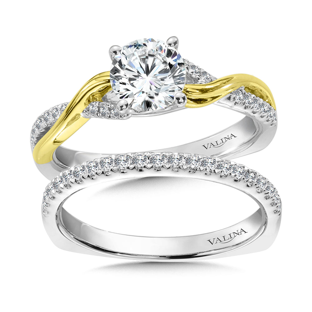 Criss Cross Diamond Engagement Ring — R9895WY