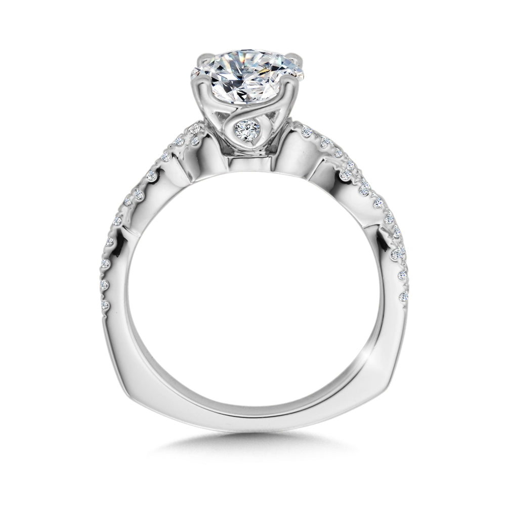 Criss Cross Diamond Engagement Ring — R9896W