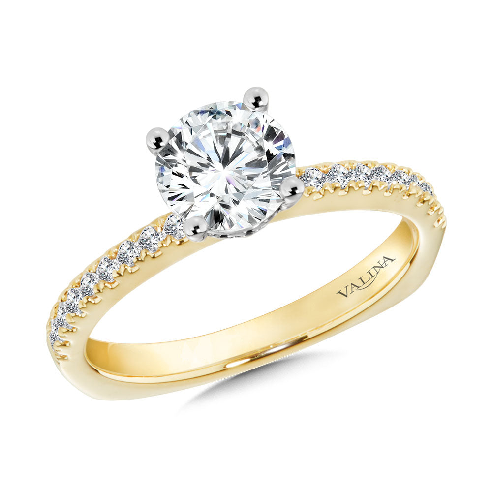 Straight Diamond Engagement Ring — R9918Y