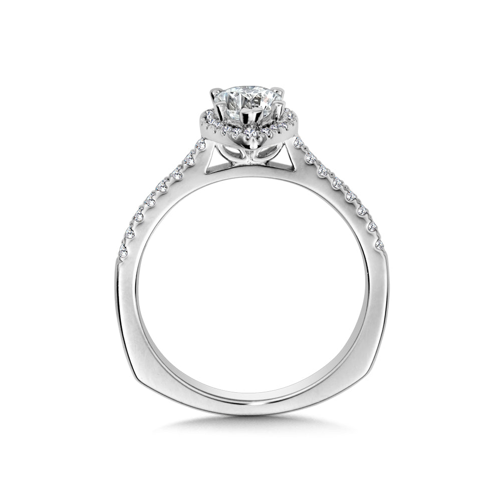 Halo Style Diamond Engagement Ring — R9921W