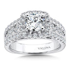 Cushion Halo Engagement Ring — R9941W
