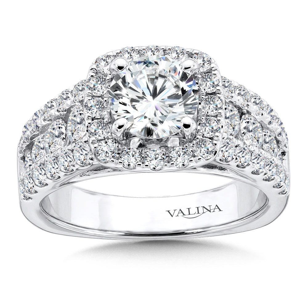 Cushion Halo Engagement Ring — R9941W