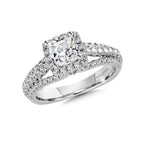 Cushion Halo Engagement Ring — R9979W