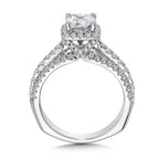 Cushion Halo Engagement Ring — R9979W