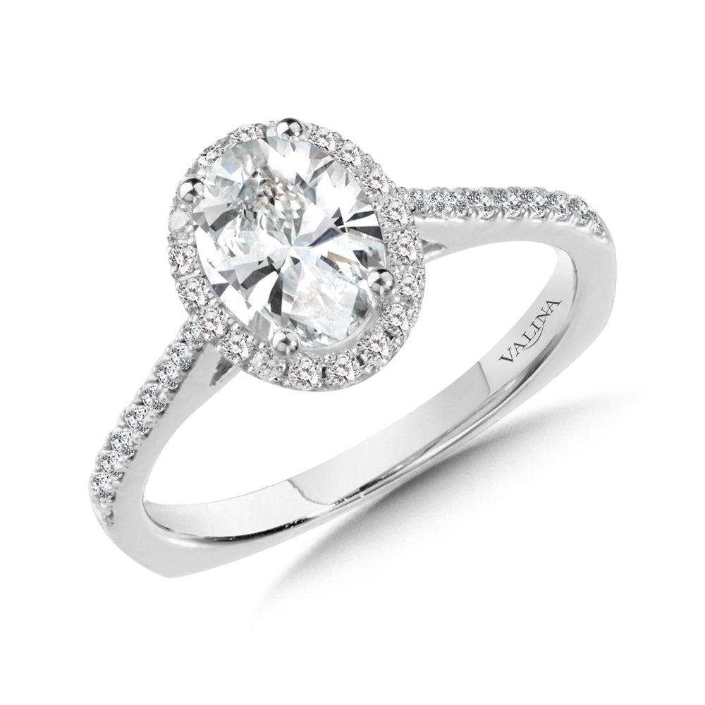 Diamond Halo Engagement Ring — R9990W