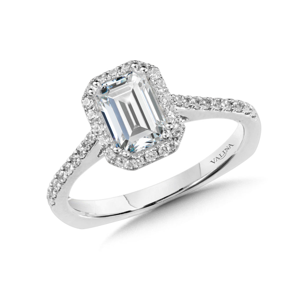 Diamond Halo Engagement Ring — R9991W