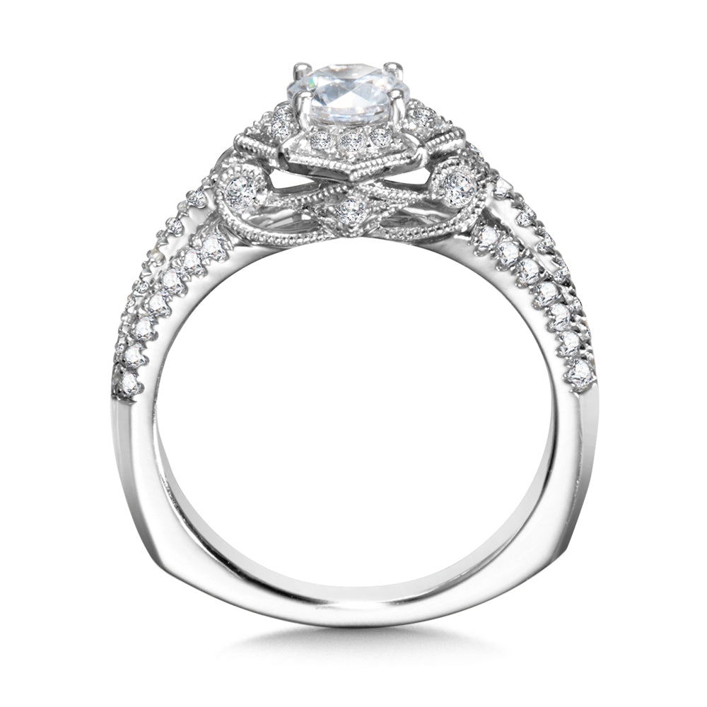 Diamond Halo Engagement Ring — R9996W