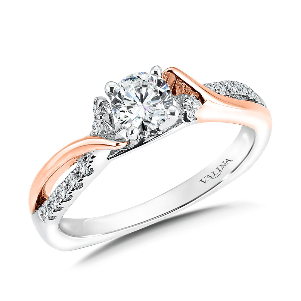 Rose & White Gold Diamond Engagement Ring — RQ9370WP