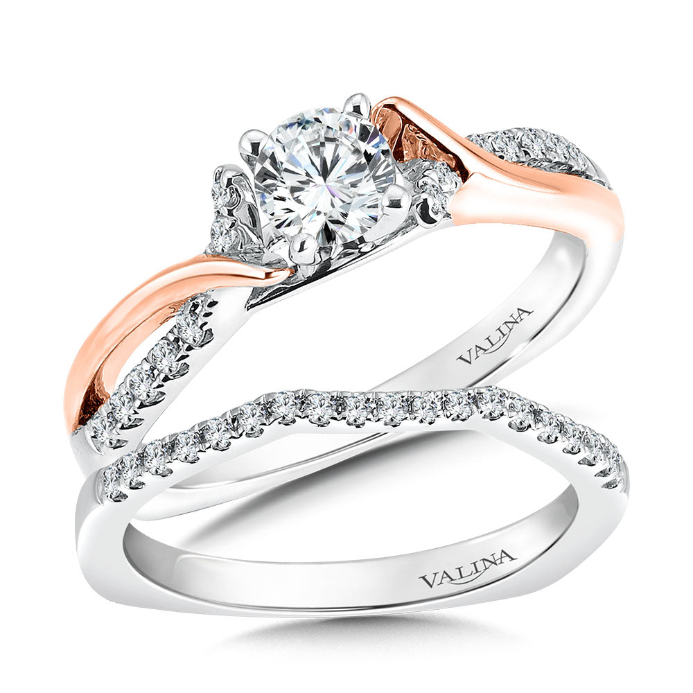Rose & White Gold Diamond Engagement Ring — RQ9370WP
