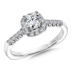 Cushion Shape Halo Diamond Engagement Ring — RQ9374W