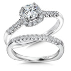 Cushion Shape Halo Diamond Engagement Ring — RQ9374W